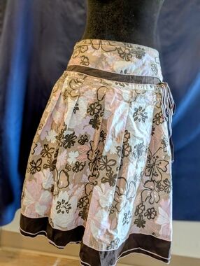 Women's Floral Circle Skirt in Pink and Brown